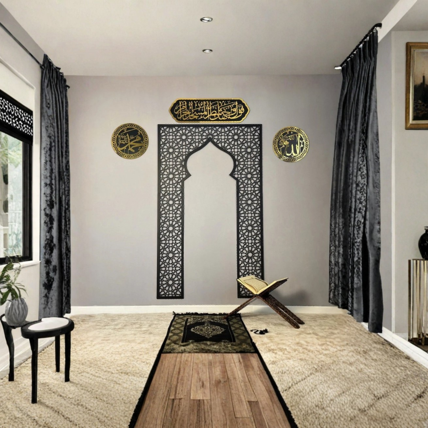 Mehrab Wall Art for Prayer Area Room – Elegant Namaz Decor Piece